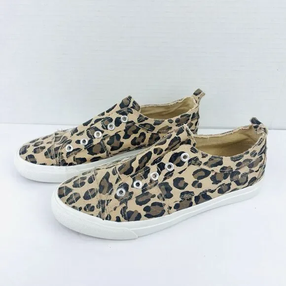 Corkys Womens SZ 8 Babalu Animal Print Slip On Canvas Sneakers Shoes Laceless - Picture 5 of 14